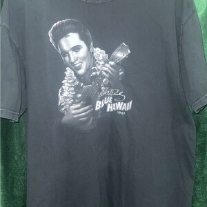 Black Graphic Elvis Presley 'Blue Hawaii' Short-Sleeve Men's Vintage Band Tee